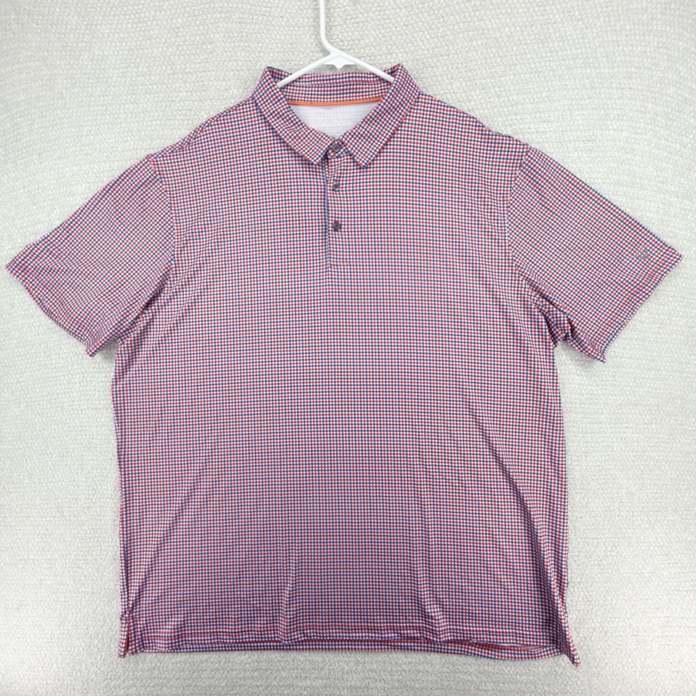 MAELREG Performance Polo Shirt Mens 3XL Check Plaid Golf Lightweight Stretch‎